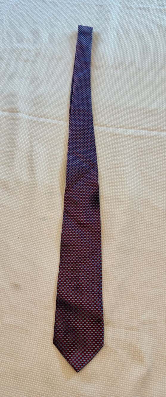 Brooks Brothers "346" Pure Silk Red and Blue Checkered Pattern Necktie